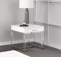Modern White End Table - Everett