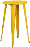 Yellow Metal Cafe Round Indoor-Outdoor Bar Table