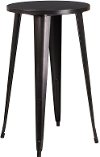 Black Antique Gold Metal Cafe Round Indoor-Outdoor Bar Table