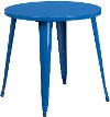 Blue Metal 30 Inch Round Indoor-Outdoor Cafe Table