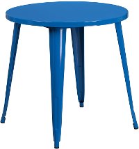 Blue Metal 30 Inch Round Indoor-Outdoor Cafe Table