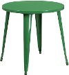 Green Metal 30 Inch Round Indoor-Outdoor Cafe Table