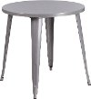 Silver Metal 30 Inch Round Indoor-Outdoor Cafe Table