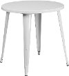 White Metal 30 Inch Round Indoor-Outdoor Cafe Table