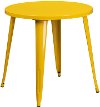 Yellow Metal 30 Inch Round Indoor-Outdoor Cafe Table