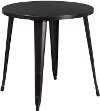 Black Metal 30 Inch Round Indoor-Outdoor Cafe Table