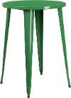 Green Metal 30 Inch Round Indoor-Outdoor Cafe Bar Table