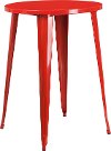Red Metal 30 Inch Round Indoor-Outdoor Cafe Bar Table