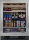 UC-24BA/S/TH-LH Sub-Zero 24 Inch Under Counter Beverage Refrigerator - Left Hinge, Stainless Steel, Glass Door, Tubular Handle