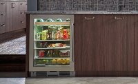 UC-24BA/S/TH-LH Sub-Zero 24 Inch Under Counter Beverage Refrigerator - Left Hinge, Stainless Steel, Glass Door, Tubular Handle-2