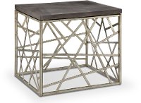 Distressed Silver and Gray End Table - Tribeca