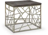 Distressed Silver and Gray End Table - Tribeca