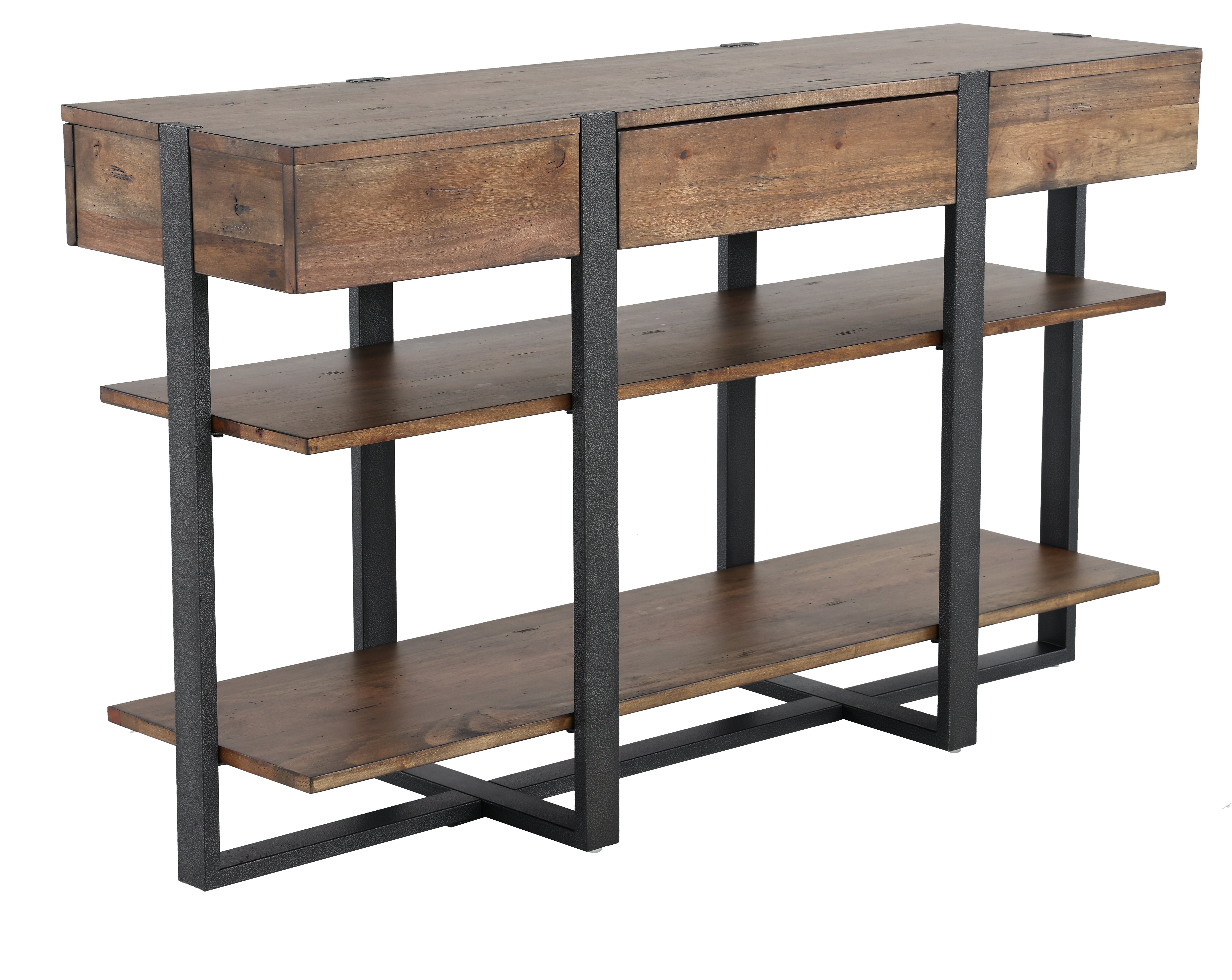 Prescott Rustic Honey Brown Console Table-1