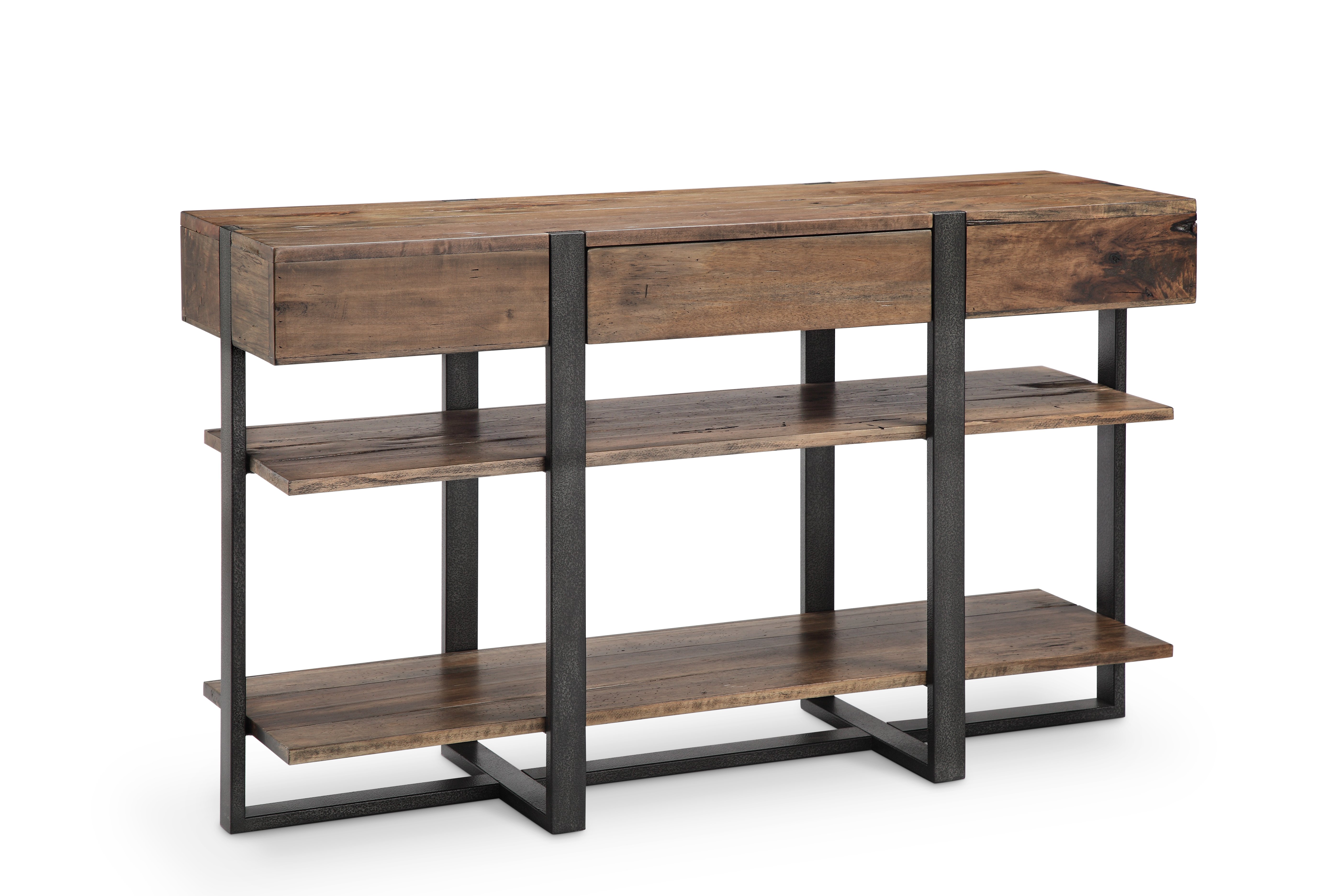Prescott Rustic Honey Brown Console Table-2