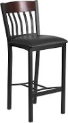 Walnut and Mahogany Metal Bar Stool - Eclipse