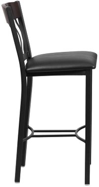 Walnut and Mahogany Metal Bar Stool-2