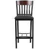 Walnut and Mahogany Metal Bar Stool-4