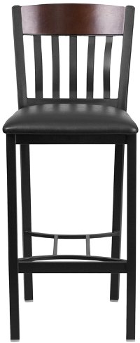 Walnut and Mahogany Metal Bar Stool-4