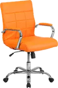 Orange Contemporary Swivel Office Chair