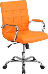 Orange Contemporary Swivel Office Chair