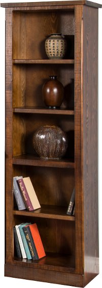 Rustic Dark Oak Bookcase - Barn Door