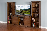 Rustic 3 Piece Dark Oak Entertainment Center