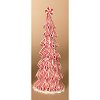 13 Inch Lighted Red and White Peppermint Ribbon Candy Tree