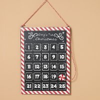 Metal Holiday Days Til Christmas Countdown Calendar with Peppermint Magnet