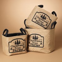12 Inch Jute Christmas Tree Farms Soft Basket with Handles