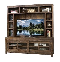 KIT Walnut Brown 2 Piece Natural Entertainment Center - St. Croix