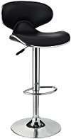 Chrome and Black Adjustable Bar Stool