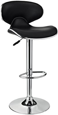 Chrome and Black Adjustable Bar Stool