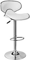 Chrome/ White Adjustable Bar Stool