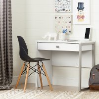 10535 White Desk with 1 Drawer - Interface