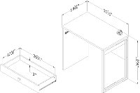 10535 White Desk with 1 Drawer - Interface -5