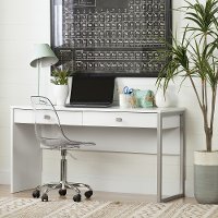 10536 White Desk with 2 Drawers - Interface