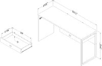 10536 White Desk with 2 Drawers - Interface -6