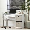 10537 Pure White Desk with Storage and Baskets - Interface -1
