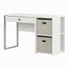 10537 Pure White Desk with Storage and Baskets - Interface -2