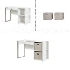 10537 Pure White Desk with Storage and Baskets - Interface -3