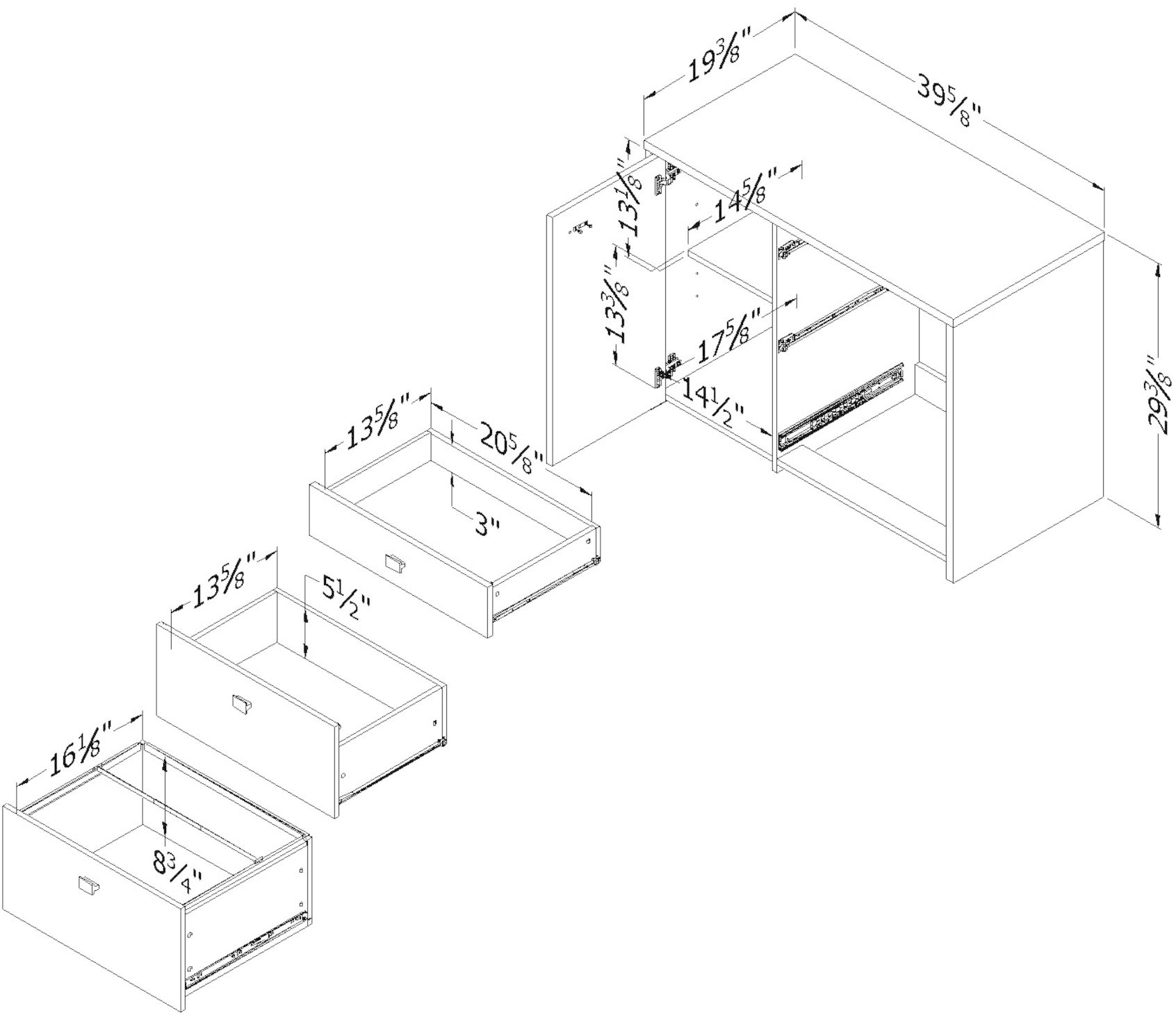 10538 White Storage Unit with File Drawer - Interface -3