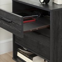 10553 Modern Gray Oak Nightstand with Sliding Shelf - Fynn-2