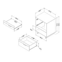 10553 Modern Gray Oak Nightstand with Sliding Shelf - Fynn-8