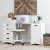 10544 White Sewing Craft Table with Storage - Artwork