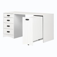 10544 White Sewing Craft Table with Storage - Artwork -5