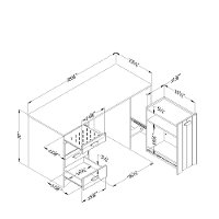 10544 White Sewing Craft Table with Storage - Artwork -6