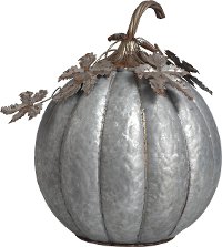 15 Inch Large Galvanized Metal Pumpkin