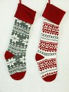 Assorted 25 Inch Knit Stocking with Snowflakes