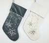 Assorted Velvet Stocking with Silver Bead/Jewel Design