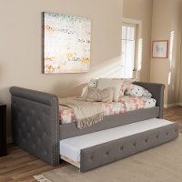 7040-RCW Modern Gray Tufted Twin Daybed - Swamson